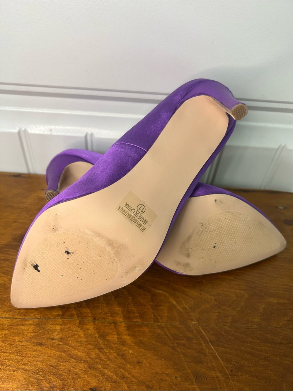 Chase + Chloe Purple Satin Pointed-Toe High Heels size 11 - Picture 4 of 4